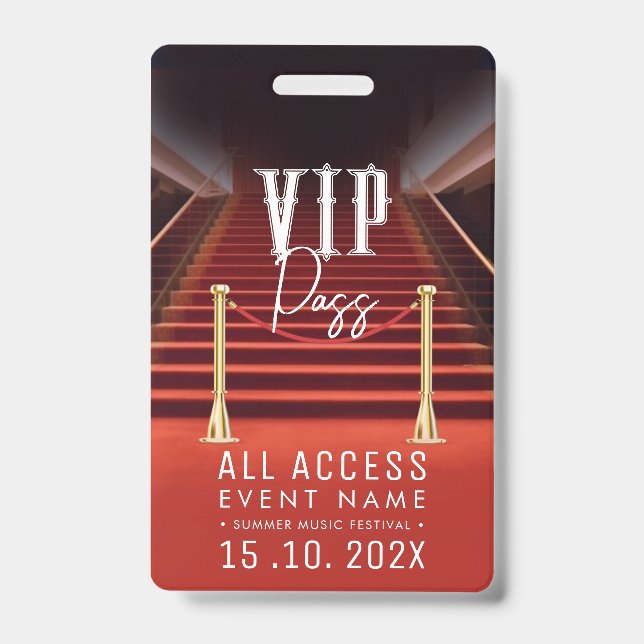 VIP All Access Event Ausweis (Vorderseite)