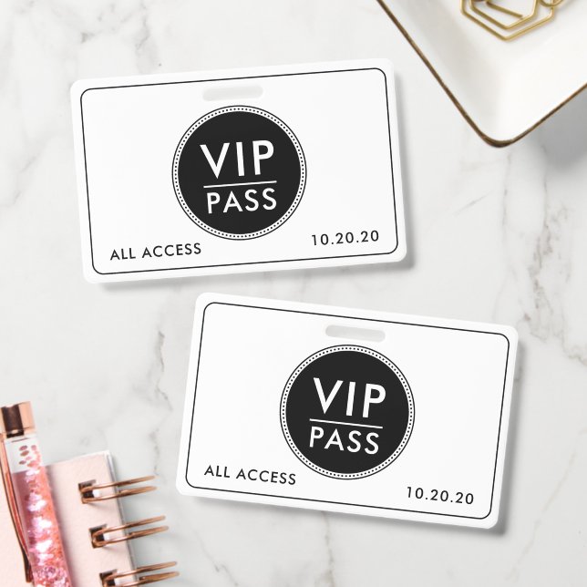 VIP All Access Event Black White Ausweis (Office)