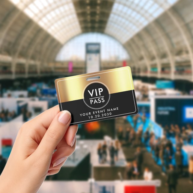 VIP All Access Event Metallic Gold Black Ausweis (Conference)