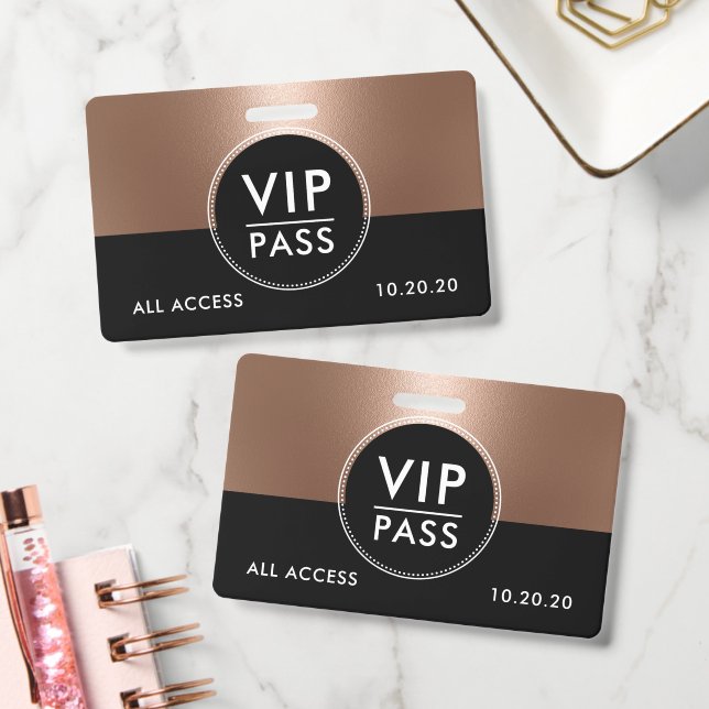 VIP All Access Event Metallic Rose Gold Ausweis (Office)