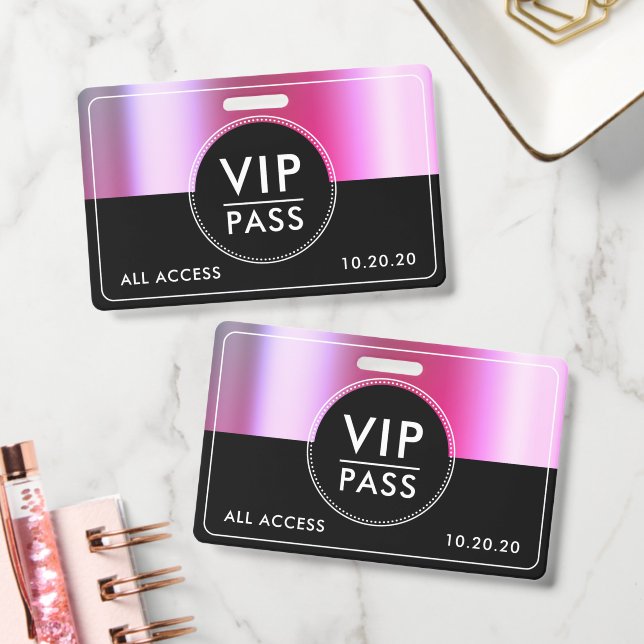 VIP All Access Event Metallic Silver Black Ausweis (Office)