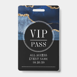 VIP All Access Event Metallisch Navy Gold Achat Ausweis