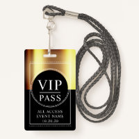VIP All Access Event Metallisches Gold Black Abzei