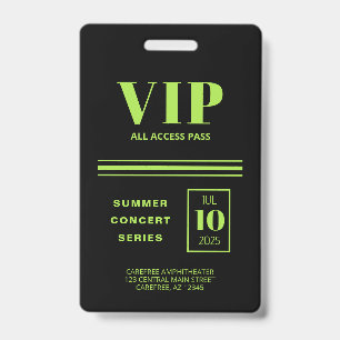 VIP All Access Fluoreszierendes Grün Ausweis