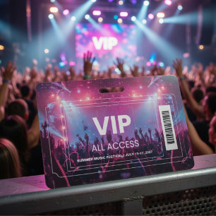VIP All Access Konzertabzeichen Festival Backsta Ausweis