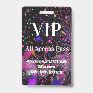 VIP All Access Name Foto Konzert Club Party Ausweis