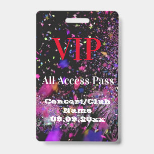VIP All Access Name Konzert Club Party Rot Ausweis