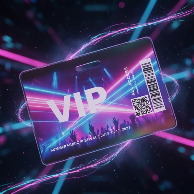 VIP All Access Pass Abzeichen Vorlage Neon Glow Ausweis (Von Creator hochgeladen)