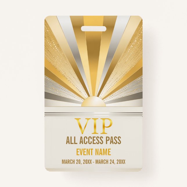 VIP All Access Pass Event-ID-Abzeichen Ausweis (Vorderseite)