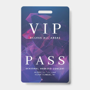 VIP All Access Pass Konzert Backstage Geometrisch Ausweis
