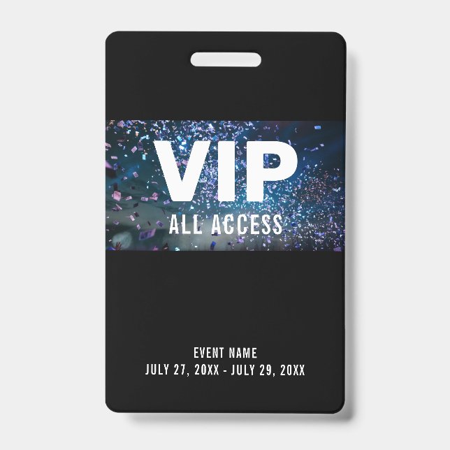 VIP All Access Pass Konzert Event ID Abzeichen Ausweis (Front)