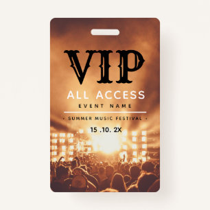 VIP All Access Pass Konzertfestival Ausweis