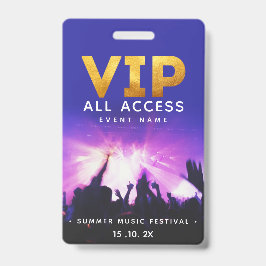 VIP All Access Pass Konzertfestival Ausweis