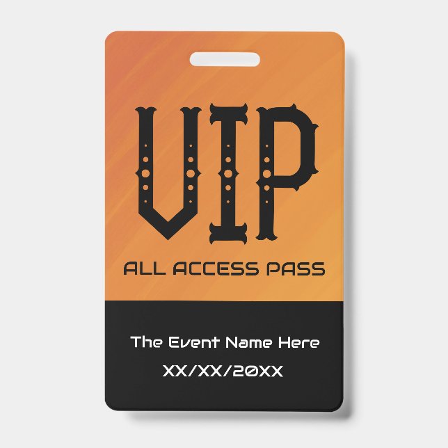 VIP All Access Pass Ticket Holder ID Ausweis (Vorderseite)