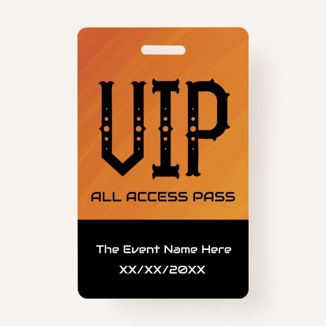 VIP All Access Pass Ticket Holder ID Ausweis (Vorderseite)