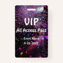 VIP All Access Pass Vertikales Abzeichen anpassen
