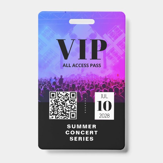 VIP All Access QR Code Concept Abzeichen Ausweis (Vorderseite)