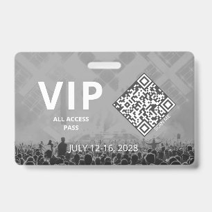 VIP All Access QR-Code Event Horizontal Ausweis