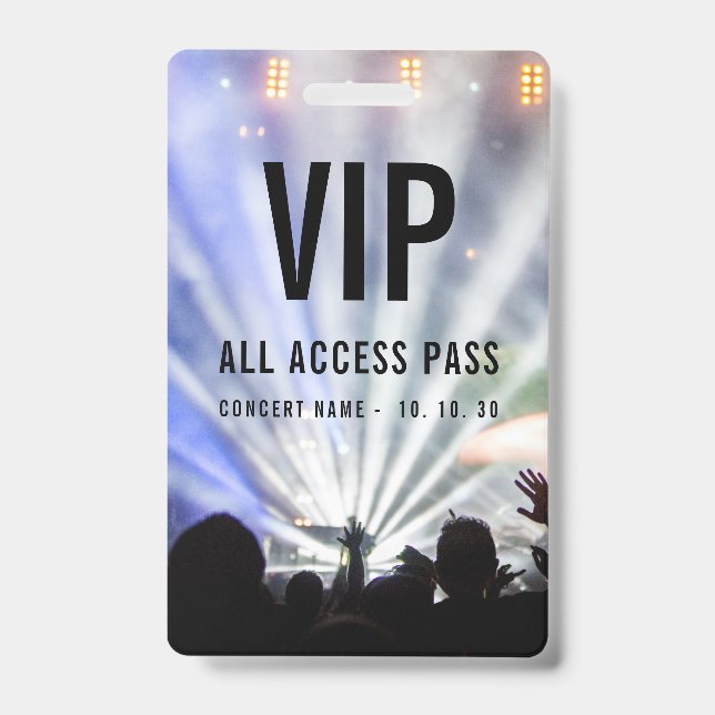 VIP All Access QR Code Pass Konzert Ausweis (Front)