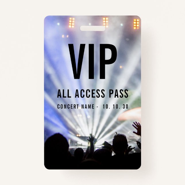 VIP All Access QR Code Pass Konzert Ausweis (Vorderseite)