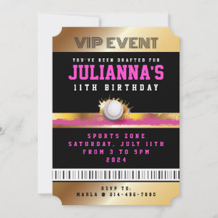 VIP BASEBALL TOUT ACCÈS Pink Pass Badge Invitation