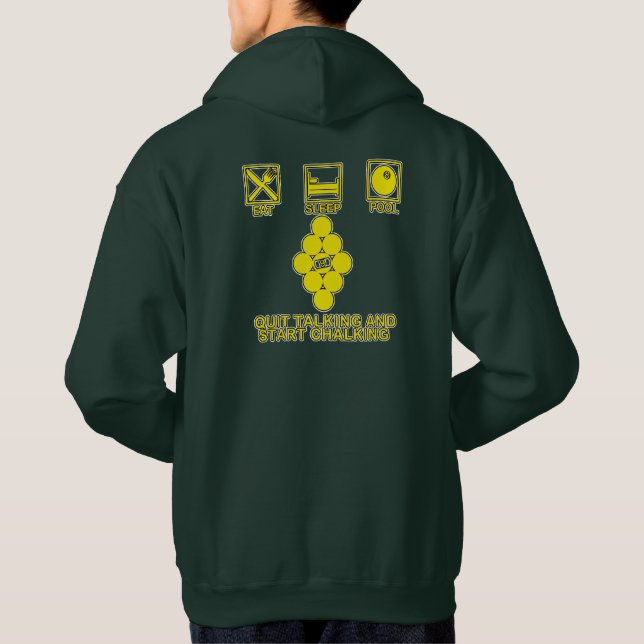 Vip-Billard - essen Sie, schlafen Sie, vereinigen Hoodie (Rückseite)