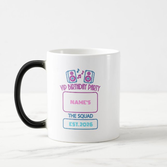 VIP Birthday Party Neon Squad Personalized Guest N Verwandlungstasse (Links)