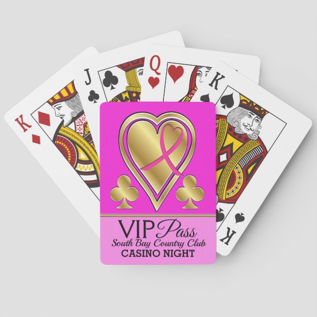 Vip-DURCHLAUF - Kasino - rosa Band-Spielkarten Spielkarten (Rückseite)