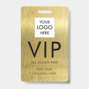 VIP Einfache Schrift auf gebürstetem goldenen Meta Ausweis