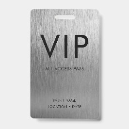 VIP Einfaches Schriftart auf gebürstetem Silber-Me Ausweis