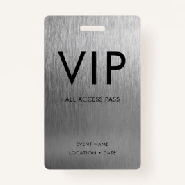 VIP Einfaches Schriftart auf gebürstetem Silber-Me Ausweis