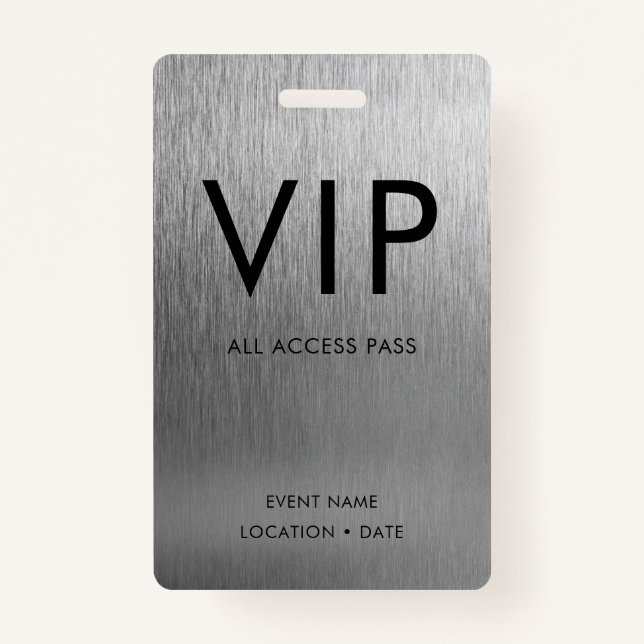 VIP Einfaches Schriftart auf gebürstetem Silber-Me Ausweis (Vorderseite)