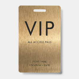VIP Einfaches Schriftart auf gebürsteter Bronze-Me Ausweis