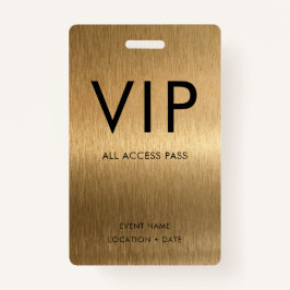 VIP Einfaches Schriftart auf gebürsteter Bronze-Me Ausweis