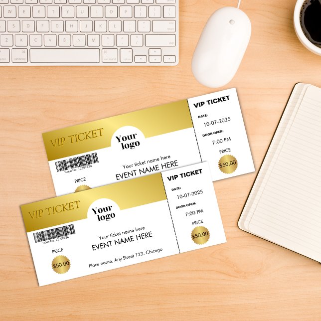 VIP Event Ticket Goldenes Firmenlogo Einladung (VIP Event Ticket Golden Corporate Logo Invitation)