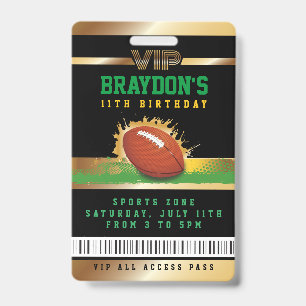 VIP Football Anniversaire TOUT ACCÈS Badge Gold Pa