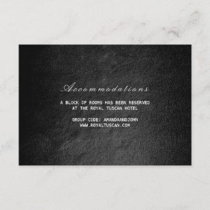 Vip Glam Black Wedding Hotel Unterkunft Begleitkarte