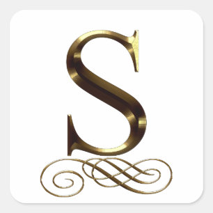 VIP-Gold"S-Monogramm Quadratischer Aufkleber