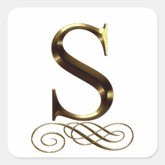 VIP-Gold"S-Monogramm Quadratischer Aufkleber