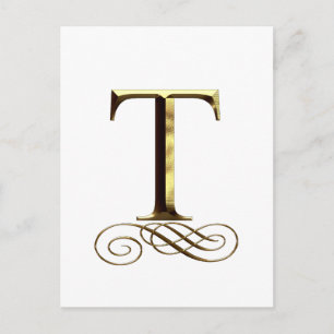 VIP Gold"T"-Monogramm Postkarte