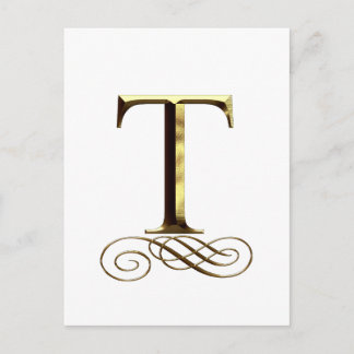 VIP Gold"T"-Monogramm Postkarte