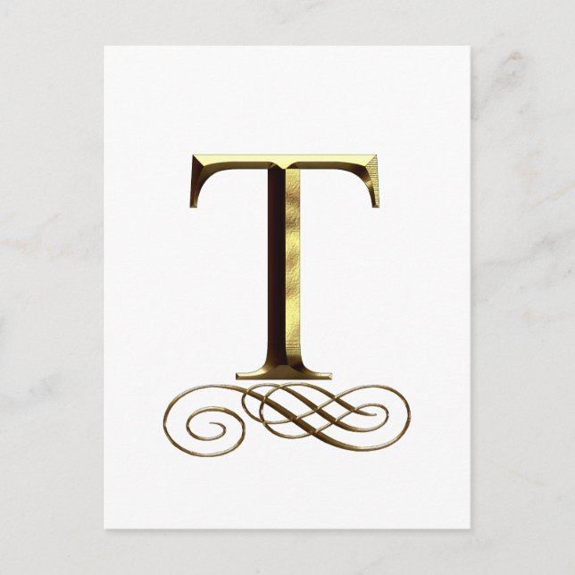 VIP Gold"T"-Monogramm Postkarte (Vorderseite)