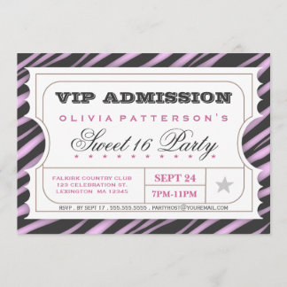 Vip-Kartezebra-bezaubernder Bonbon 16 Einladung