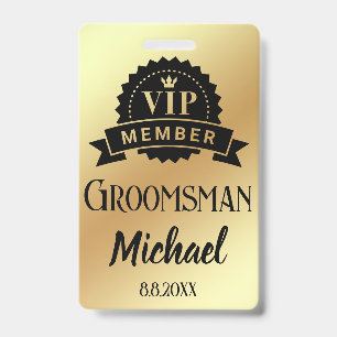 Vip Mitglied Trauzeuge personalisierte Goldhochzei Ausweis