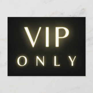 Vip only neon glowing luxe text design postkarte