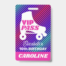 VIP Party Pass Girl Roller Skaten Lanyard