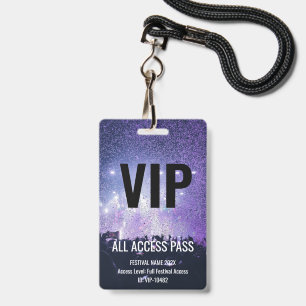 VIP-Pass All-Access-Musikfestival-Konzert Schwarz Ausweis