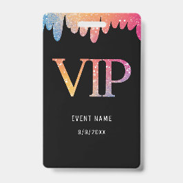 VIP Pass Black Modern Glitzer Ausweis