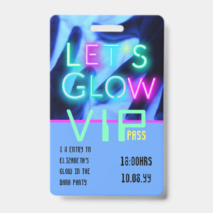 VIP Pass Glow in Dunklem Party Einzigartige INVITA Ausweis