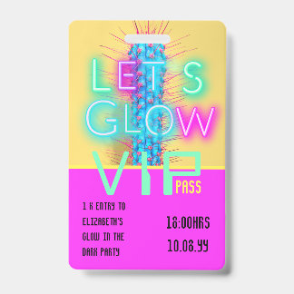 VIP Pass Glow in Dunklem Party Einzigartige INVITA Ausweis
